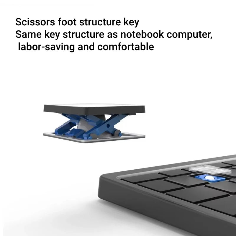 Bluetooth Keyboard Tri-fold Keyboard with Touchpad Mini Keyboard Rechargeable Wireless Keyboard For PC Windows Android iOS