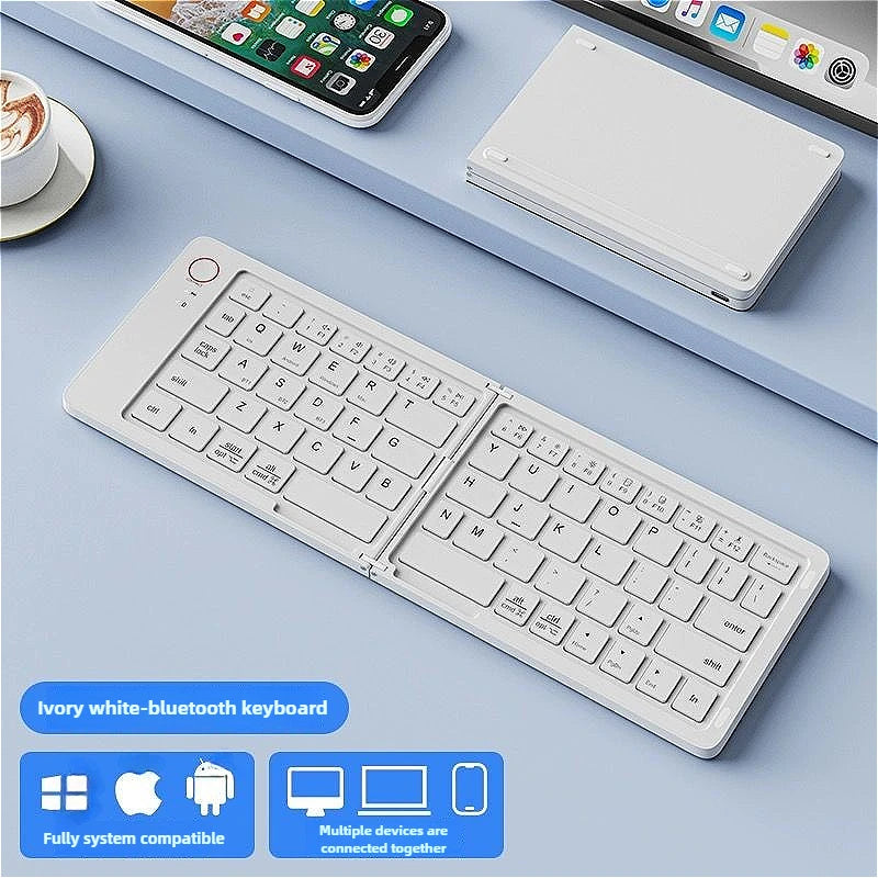 New Foldable Wireless Keyboard Slim Portable Bluetooth Keyboard Rechargeable Folding Keyboard for IOS Windows Android For Ipad