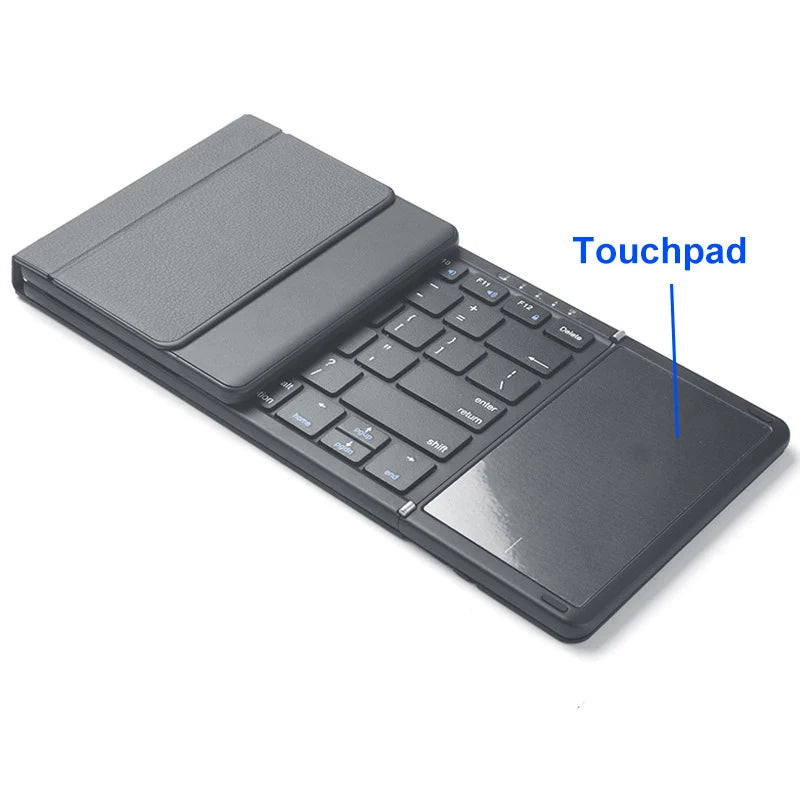 Bluetooth Keyboard Tri-fold Keyboard with Touchpad Mini Keyboard Rechargeable Wireless Keyboard For PC Windows Android iOS