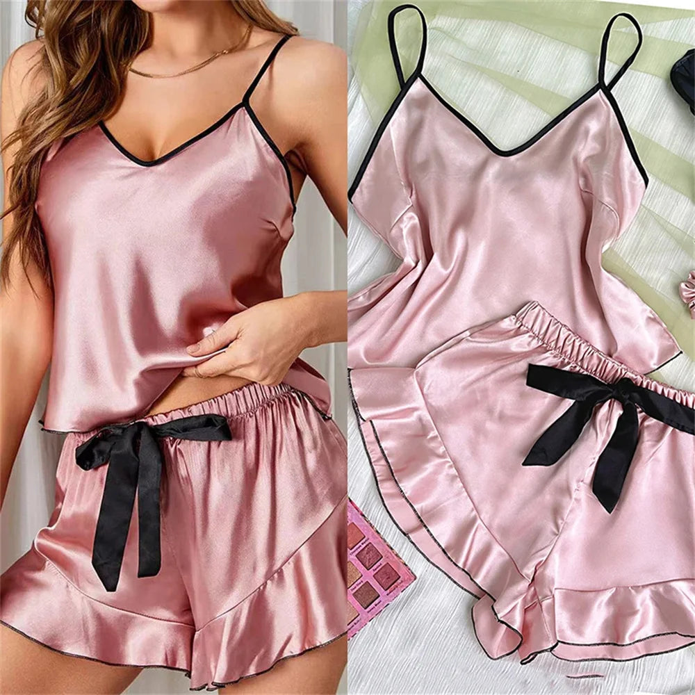 Women's Smooth V-Neck T-Shirt Ruffled Party Wear Glowing Star