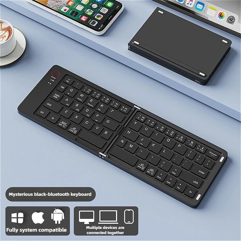 New Foldable Wireless Keyboard Slim Portable Bluetooth Keyboard Rechargeable Folding Keyboard for IOS Windows Android For Ipad