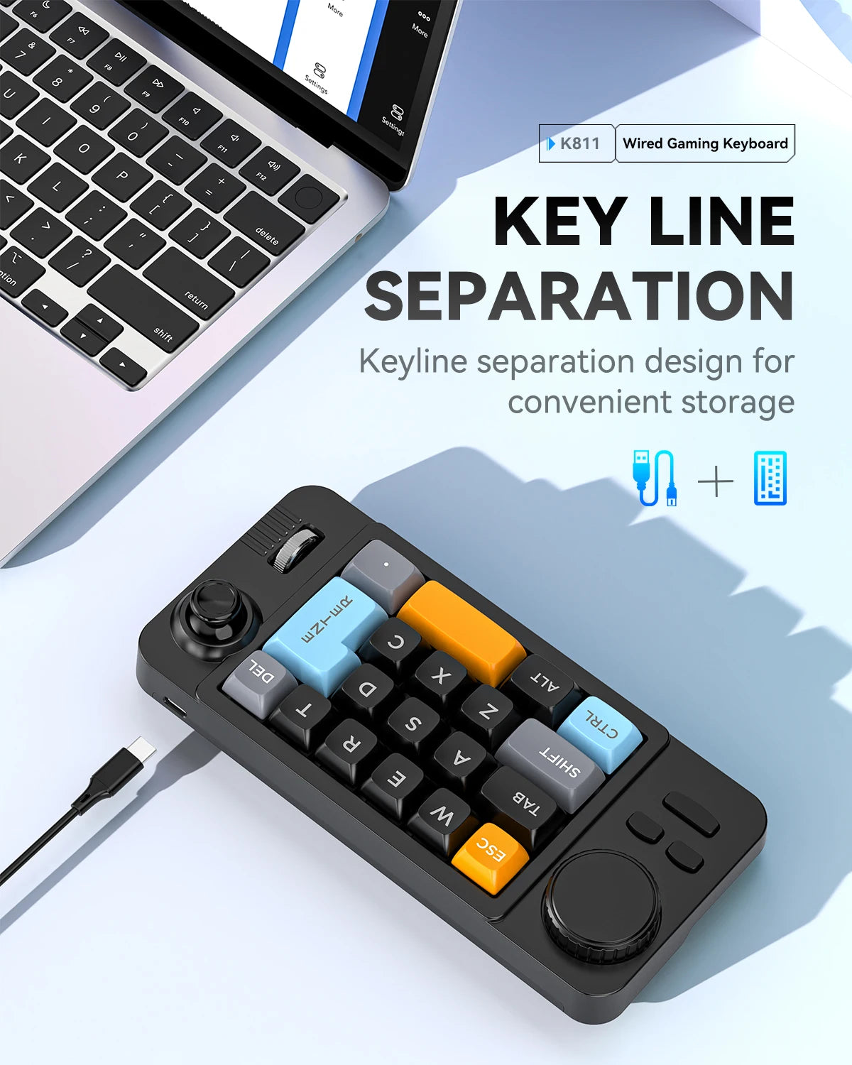 Hot Swap Wired Mechanical Keyboard with Volume Scroll Jostic 19Keys Programmer Keypad for Computer Laptop