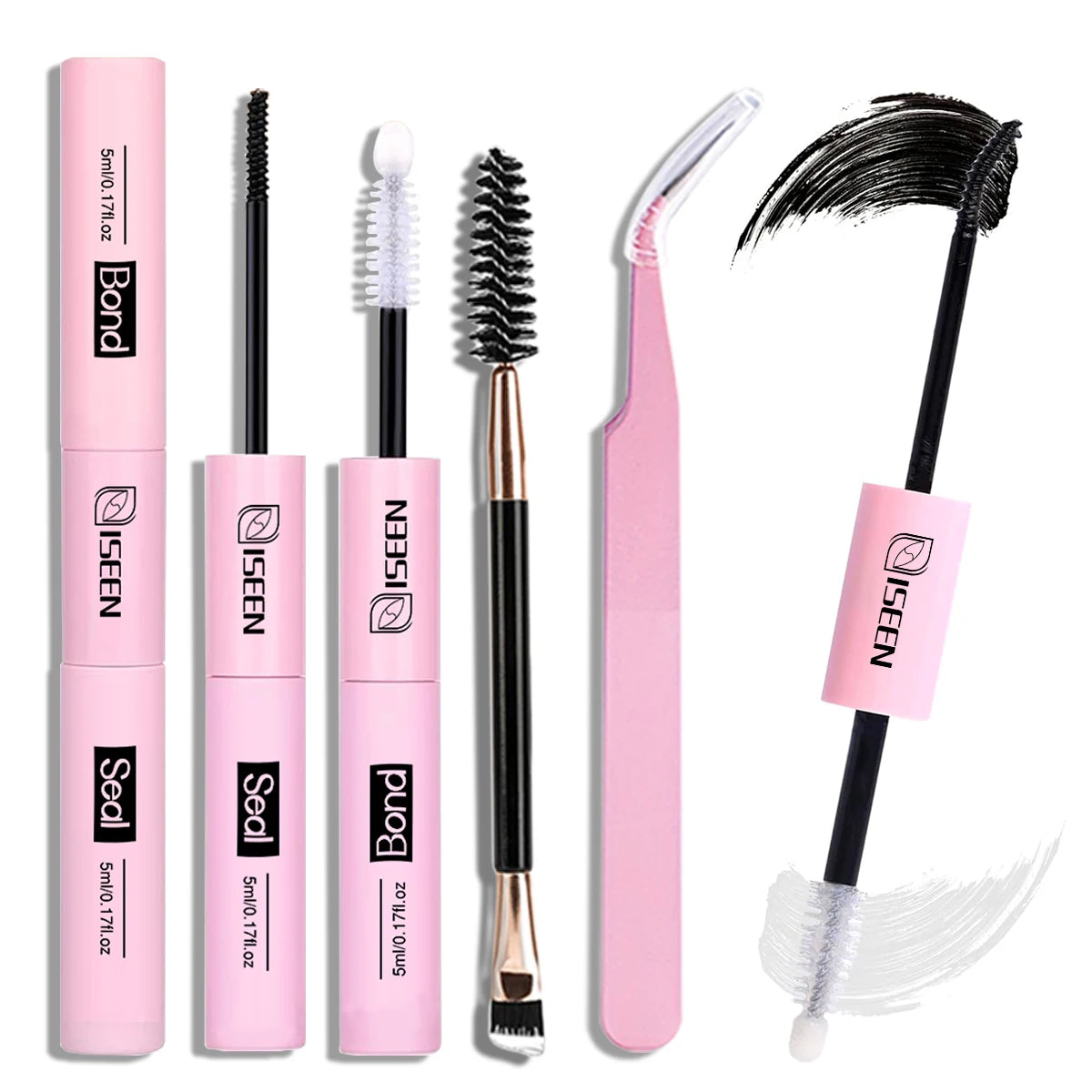 Lash Bond And Seal 10ml DIY Lash Extension And Lash Glue Remover 5ml Kit Long Lasting with Tweezers Eyelash curler Makeup Tool