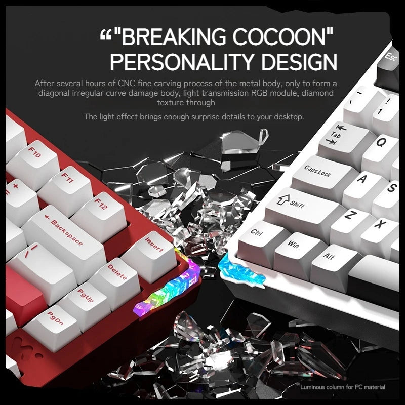 New Weikav Stars-75 Series Three Mode Aluminum Lumps Mechanical Keyboard Leaf Spring+Beryllium Copper Structure Esports Keyboard