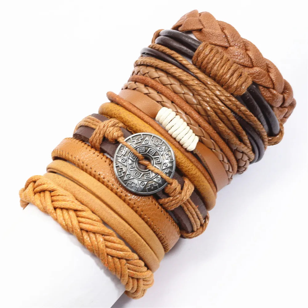 10 Pcs/set Black Wrap Woven New Fashion Handmade Men Bracelets