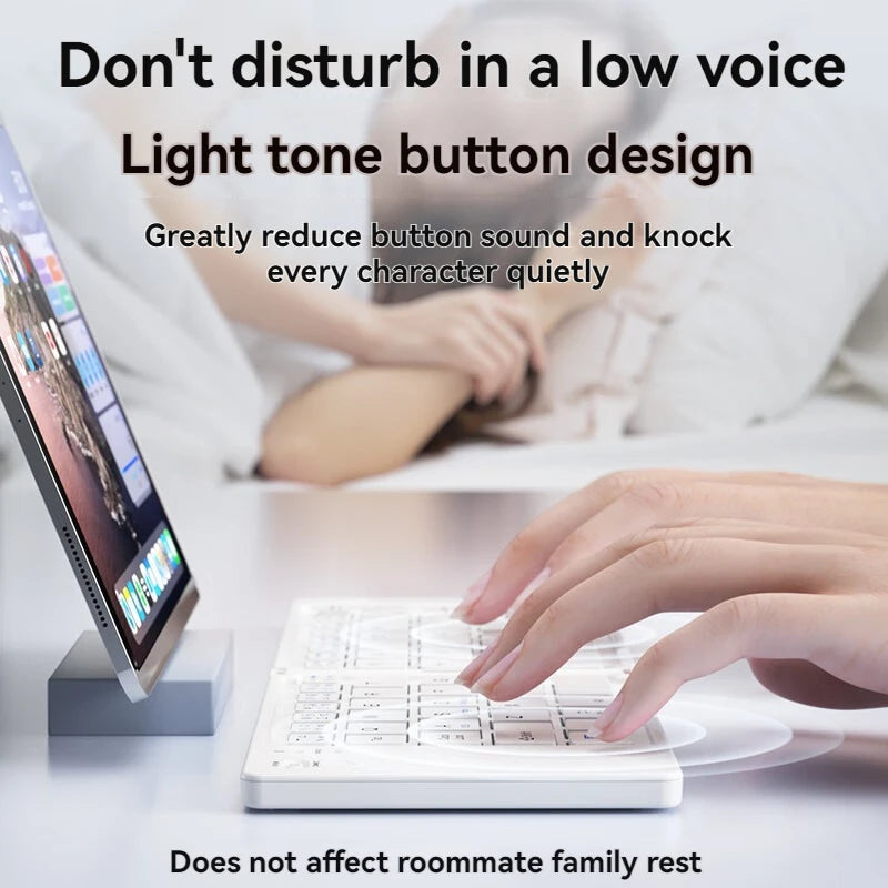 New Foldable Wireless Keyboard Slim Portable Bluetooth Keyboard Rechargeable Folding Keyboard for IOS Windows Android For Ipad