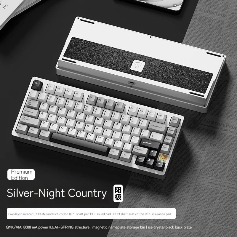 New Weikav Stars-75 Series Three Mode Aluminum Lumps Mechanical Keyboard Leaf Spring+Beryllium Copper Structure Esports Keyboard