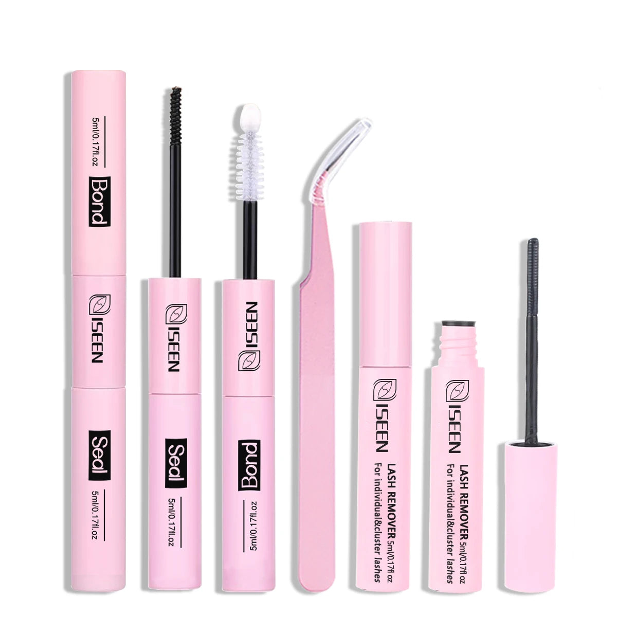 Lash Bond And Seal 10ml DIY Lash Extension And Lash Glue Remover 5ml Kit Long Lasting with Tweezers Eyelash curler Makeup Tool