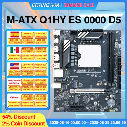 DIY Gaming Computer Motherboard CPU Combo 13th Core Interposer Q1HY ES 0000(Refer to Kit i9 13900HK)14C20T DDR5 RAM placa madre