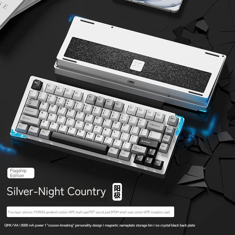 New Weikav Stars-75 Series Three Mode Aluminum Lumps Mechanical Keyboard Leaf Spring+Beryllium Copper Structure Esports Keyboard