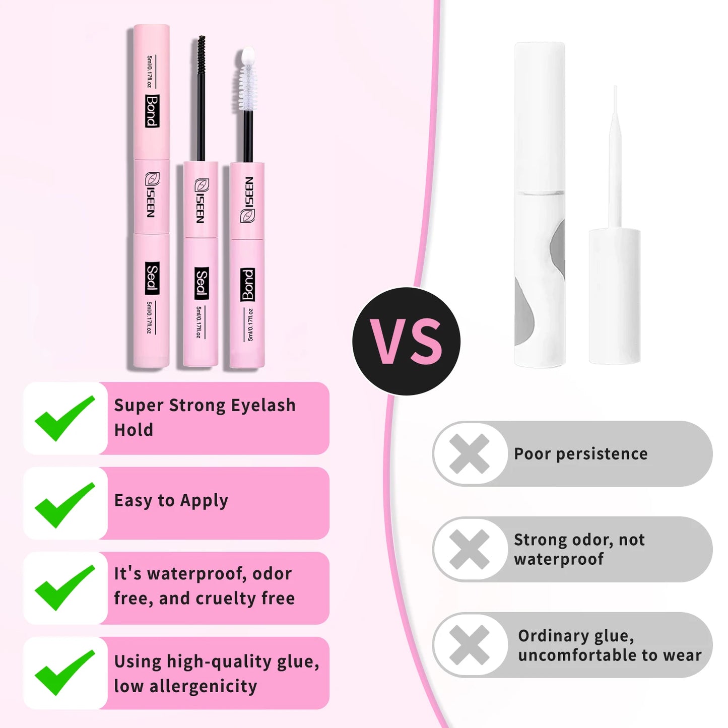 Lash Bond And Seal 10ml DIY Lash Extension And Lash Glue Remover 5ml Kit Long Lasting with Tweezers Eyelash curler Makeup Tool