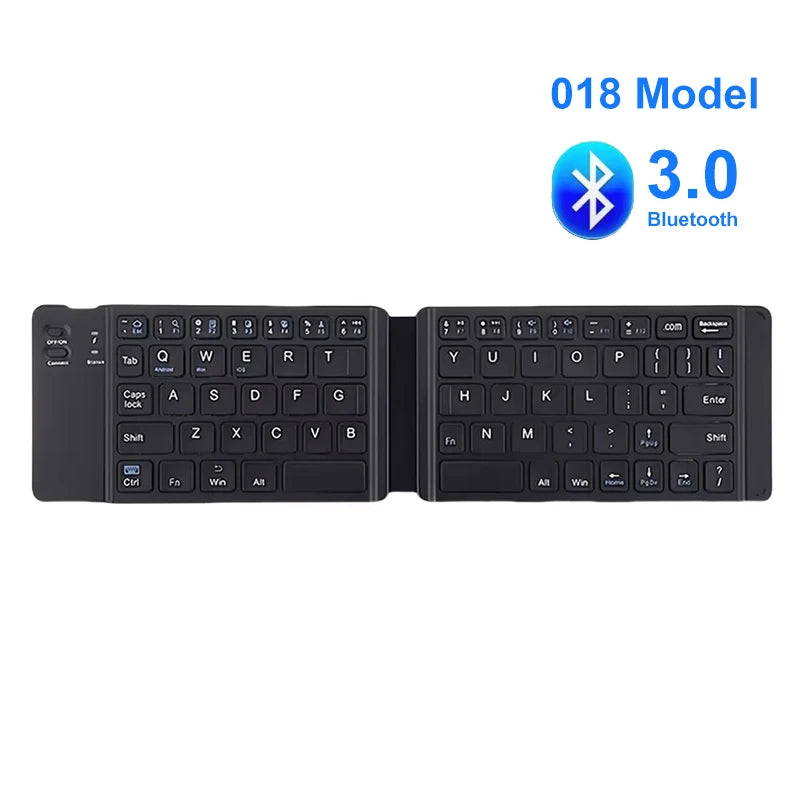 Bluetooth Keyboard Tri-fold Keyboard with Touchpad Mini Keyboard Rechargeable Wireless Keyboard For PC Windows Android iOS