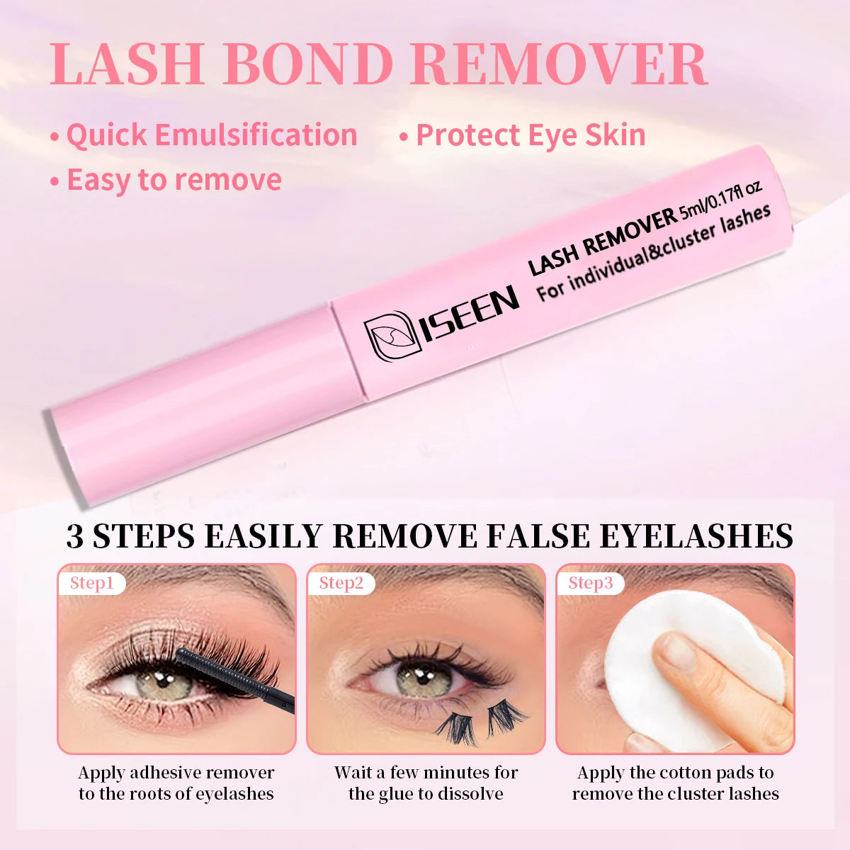 Lash Bond And Seal 10ml DIY Lash Extension And Lash Glue Remover 5ml Kit Long Lasting with Tweezers Eyelash curler Makeup Tool
