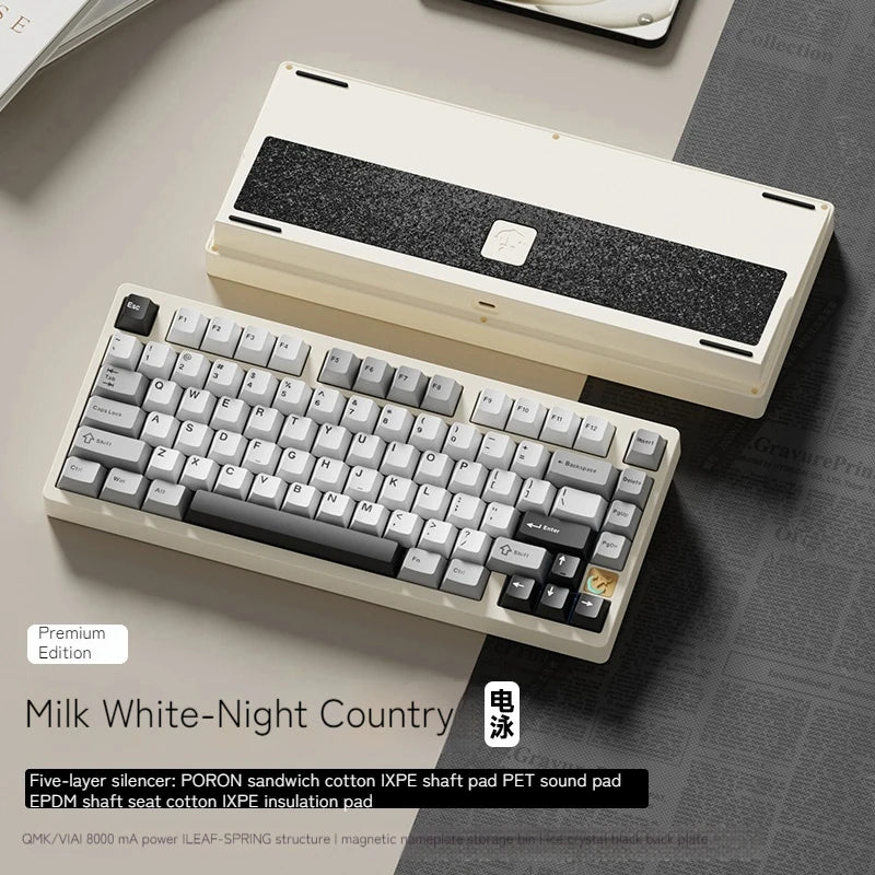 New Weikav Stars-75 Series Three Mode Aluminum Lumps Mechanical Keyboard Leaf Spring+Beryllium Copper Structure Esports Keyboard