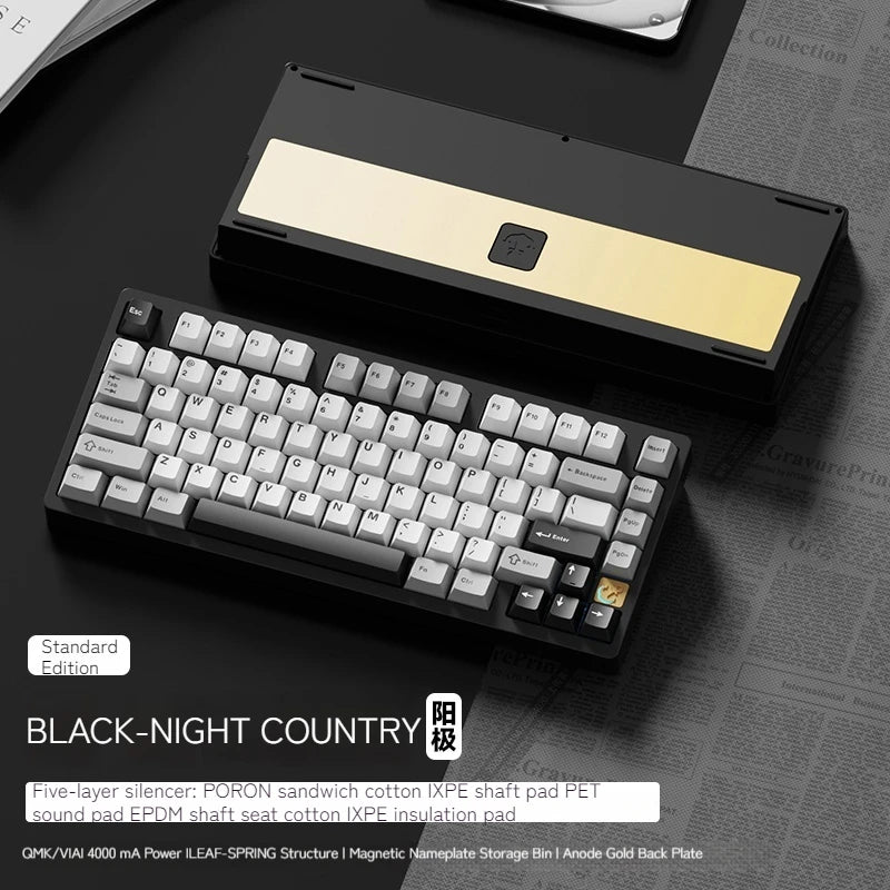 New Weikav Stars-75 Series Three Mode Aluminum Lumps Mechanical Keyboard Leaf Spring+Beryllium Copper Structure Esports Keyboard