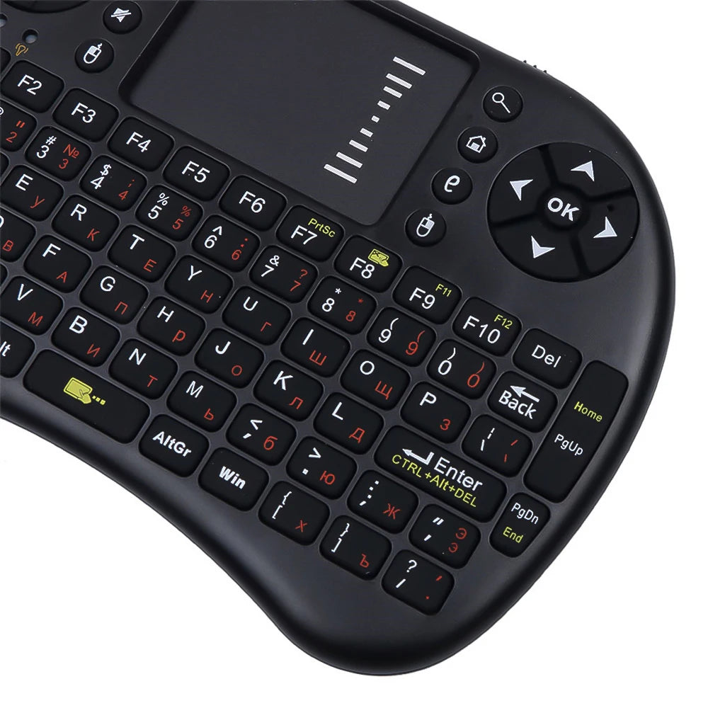2.4G Wireless Keyboard Backlit Mini Keyboard English Russian Language Air Mouse with Touchpad for Laptop Android Windows Mac OS