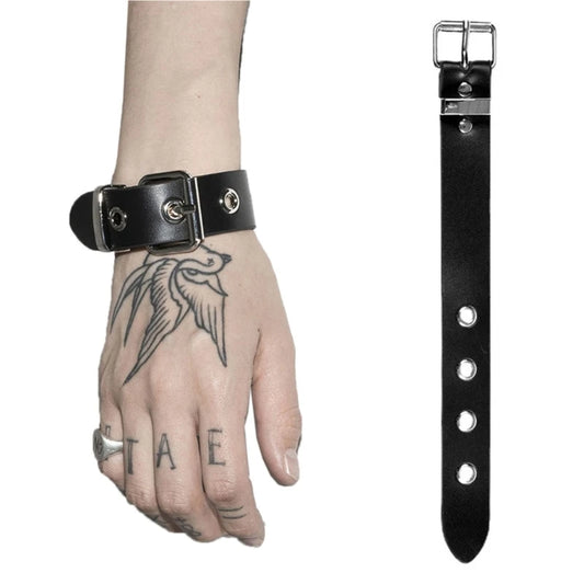 Men,Women Retro Bracelet Adjustable Wrist Belt Buckle Styles Cuff Bangle Bracelet for Party Club Daily Wear