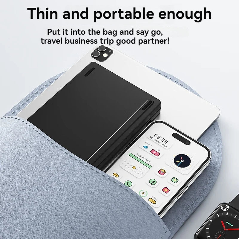 New Foldable Wireless Keyboard Slim Portable Bluetooth Keyboard Rechargeable Folding Keyboard for IOS Windows Android For Ipad