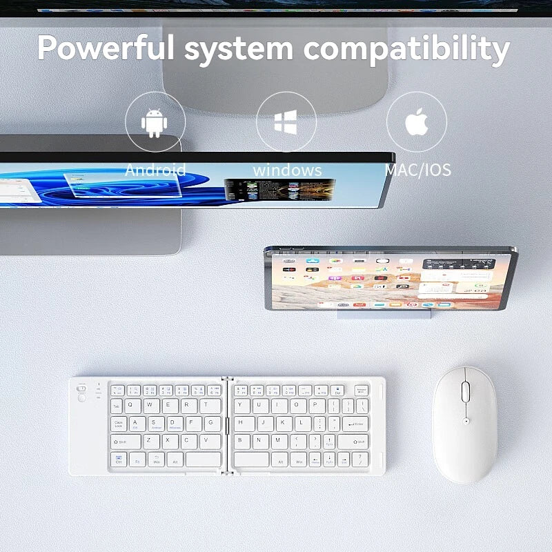 New Foldable Wireless Keyboard Slim Portable Bluetooth Keyboard Rechargeable Folding Keyboard for IOS Windows Android For Ipad