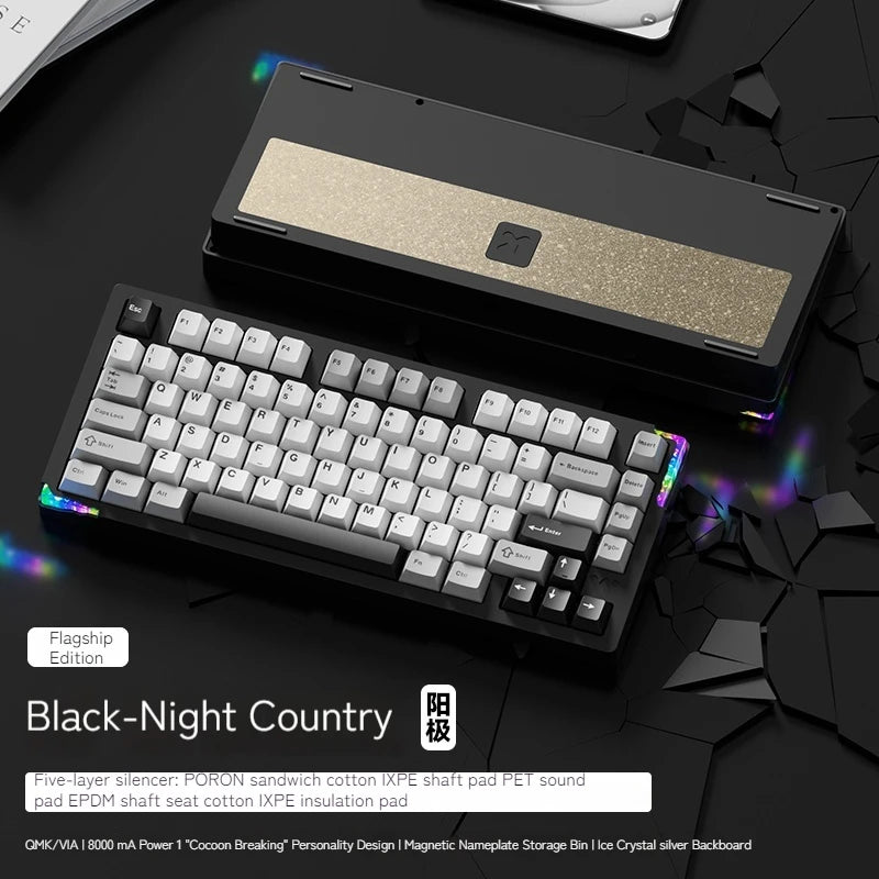 New Weikav Stars-75 Series Three Mode Aluminum Lumps Mechanical Keyboard Leaf Spring+Beryllium Copper Structure Esports Keyboard