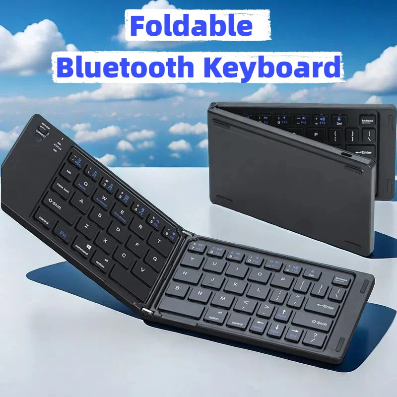 New Foldable Wireless Keyboard Slim Portable Bluetooth Keyboard Rechargeable Folding Keyboard for IOS Windows Android For Ipad