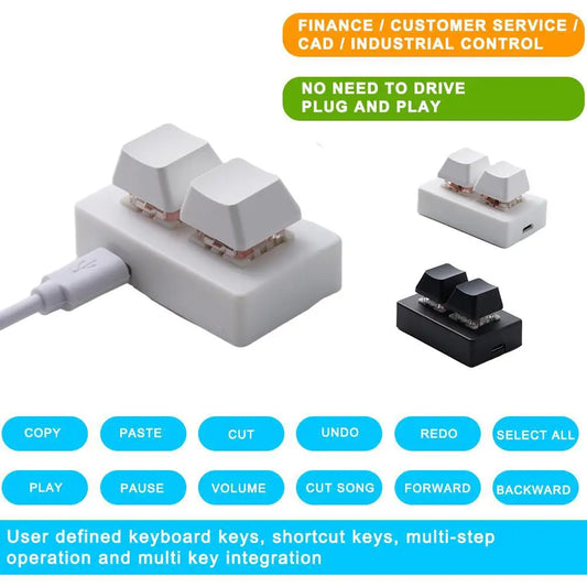 Custom Mini Keyboard 2 Keys OSU Gaming Keyboard Programmable DIY Mechanical Keypad Macro Keypad For Gaming Working O4Y6